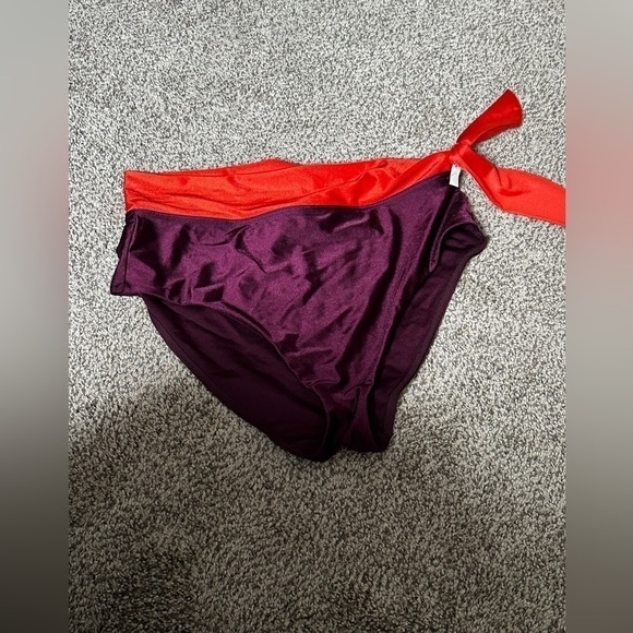 Zimmermann Purple Color blocked Bikini Bottom High Cut & High Waist 10-12 Lycra - Picture 9 of 9